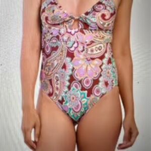 NWT BECCA Candice Multi Way One-piece Swimsuit Sz S 4/6  Reg $138.